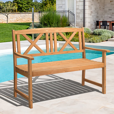 Wooden Garden Bench by Red Barrel Studio