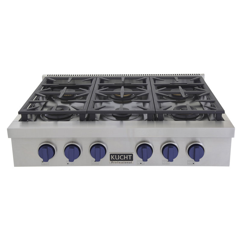 36" 6 Burner Cooktop, Royal Blue, Natural Gas