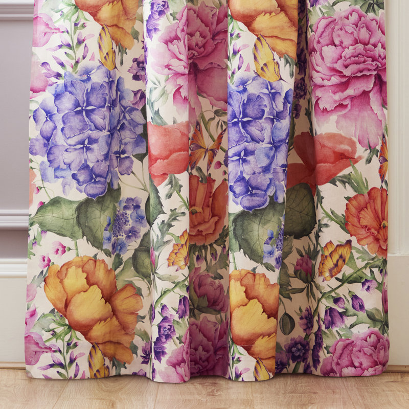 Idalia 100% Cotton Room Darkening Curtain Panel Pair, 72cm Width x 117cm Drop