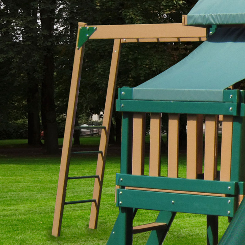 7' Optional Monkey Bar Extension, Green and Cedar