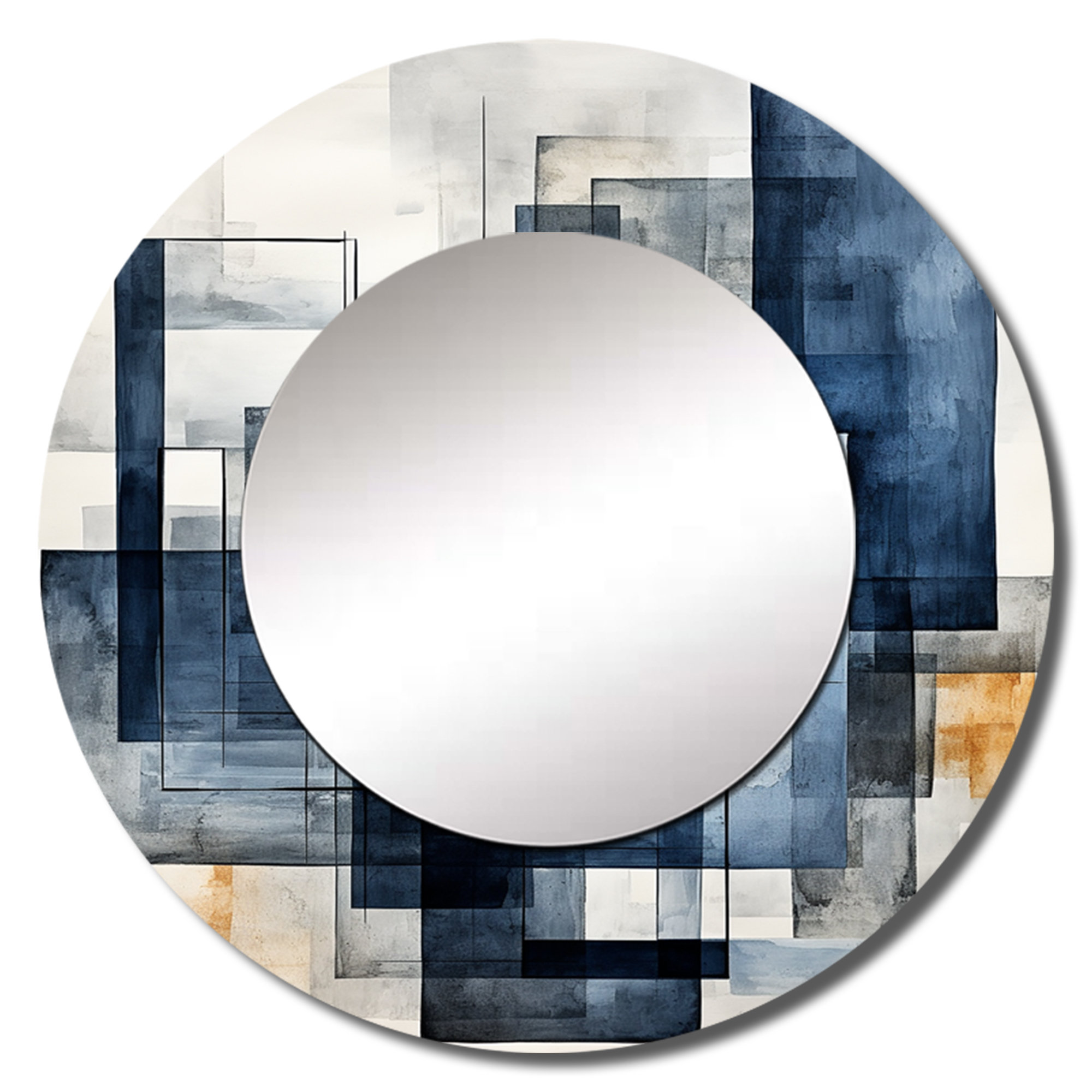 Design Art Indigo Illusion Abstract Shapes - Abstract Shapes Mirror ...