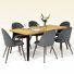 Ensemble de salle à manger rectangulaire moderne de 7 pièces de 63 pouces avec des chaises rembourrées