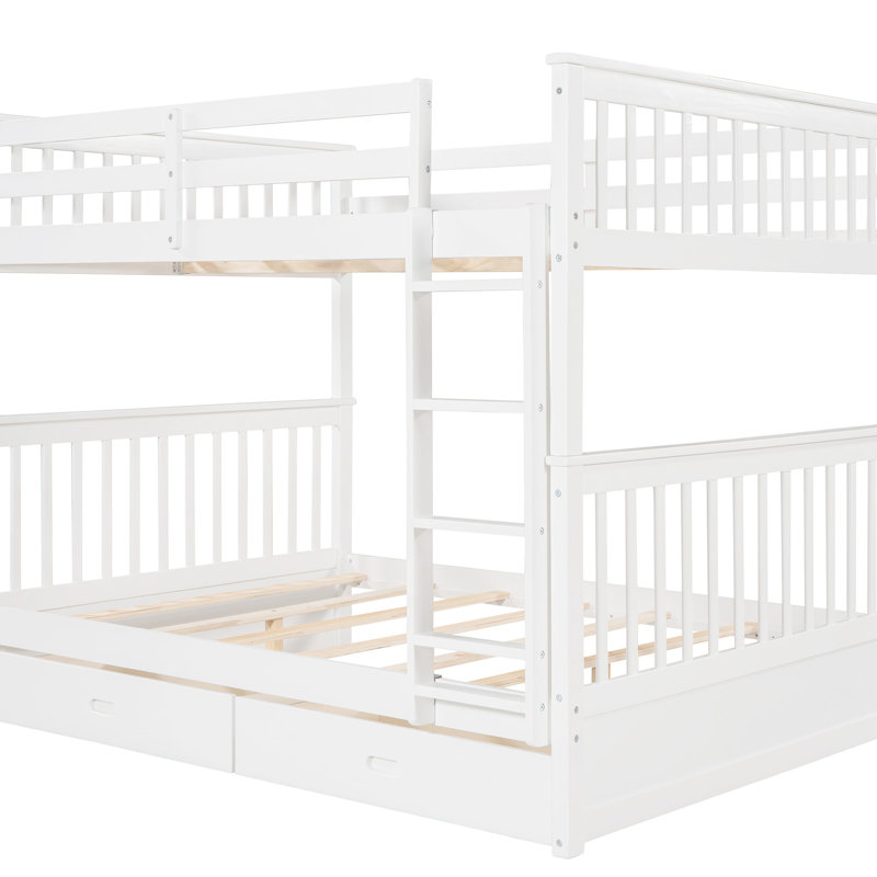 Lit superposé blanc avec rangement et - S'adapte à différents styles Deux tiroirs améliore l'organisation de la chambre à coucher