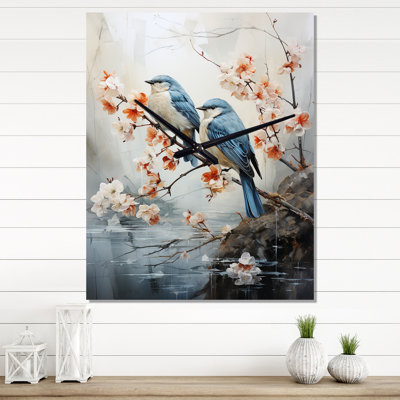 River Cascades And Birds - Horloges murales animaux