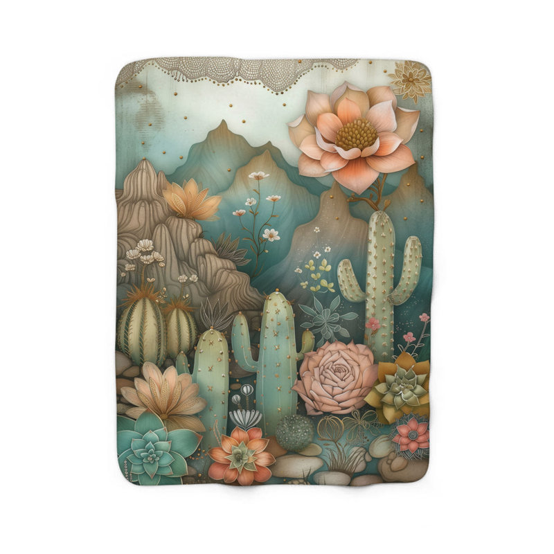  Couverture Desert Botanical Delight, L 60 po x l 50 po