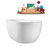 63" Streamline Soaking Glossy White Freestanding Tub and Tray With Internal Drain-101412677