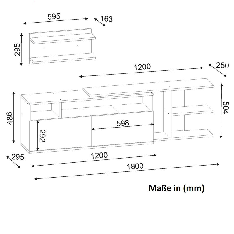 Shmuel Unfinished Entertainment Centre for TVs up to 50"