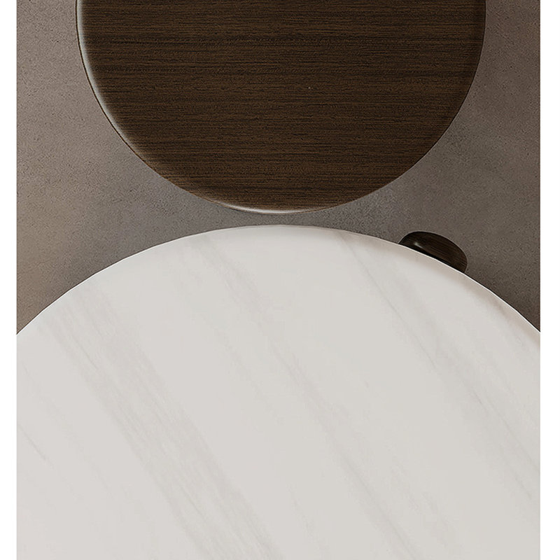 Luxury Marble Coffee Table with Solid Ash Feet
