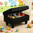 Rectangular Athiste Black Velvet Storage Ottoman, Tufted Lift Top Multi-Functional Footrest Bench with Hidden Storage-1713863438