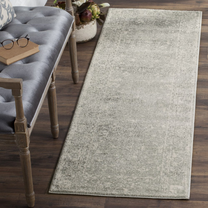Tapis oriental argent / ivoire Paschke, Tapis de couloir 2 pi 2 po x 9 pi