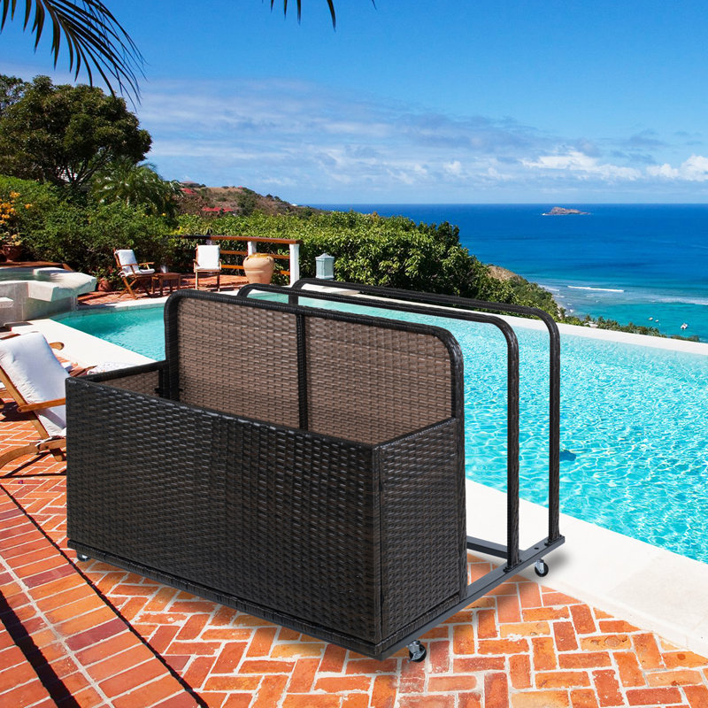 Rangement flottant pour piscine en osier 39 po, Brun
