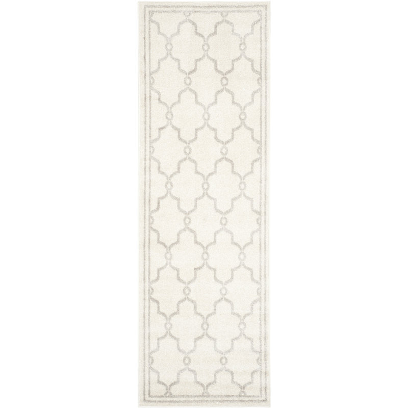 Ammundsen Geometric Ivory/Light Gray Area Rug, Runner 2'3" x 13'