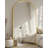 Arched Black Floor Mirror With Stand, 38x77 Inch Freestanding Full Body Mirror For Bedroom-36989829-36989830