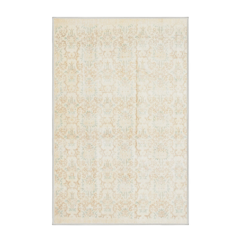Tapis traditionnel beige / crème Vevay, Rectangle 5 pi x 7 pi