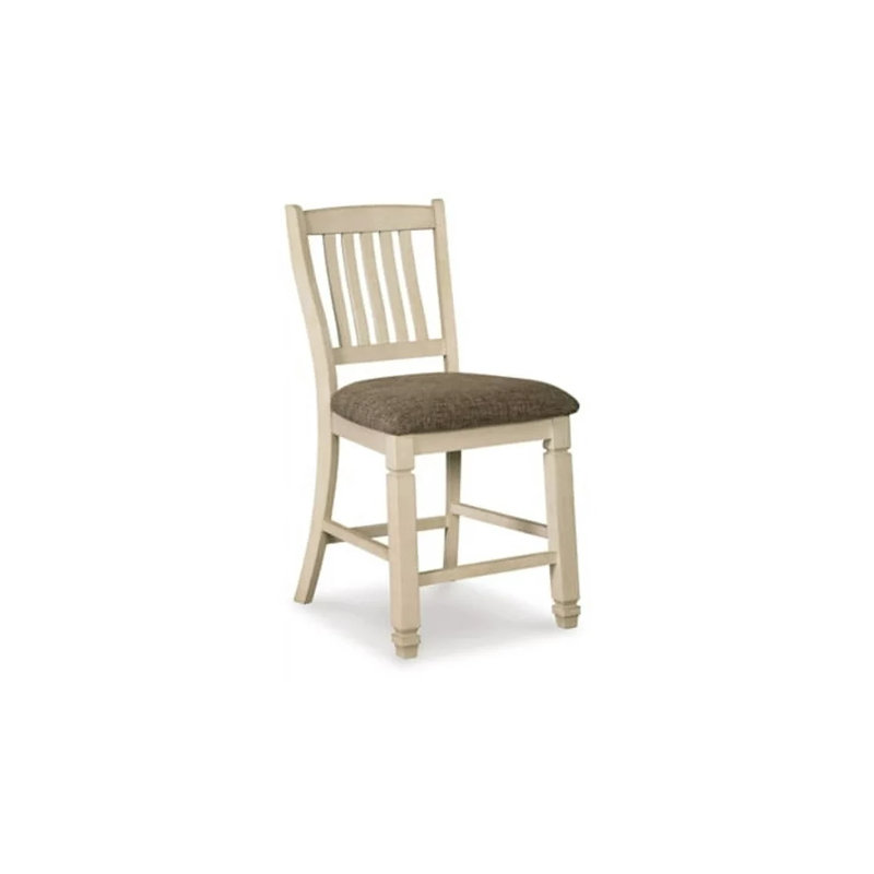 Antique White 24.5" Backless Bar Stool with Woven Seat