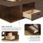Base de lit plateforme de rangement avec plusieurs tiroirs et tablettes sans sommier-1956334581-1956334587