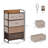 5-Drawer Dresser, Fabric Drawers, 4-Tier Storage Organizer For Bedroom Entryway, Tower Unit With Steel Frame Wooden Top, Maple Wood
