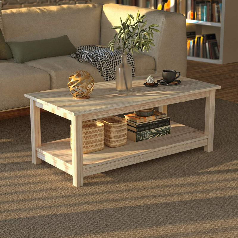 Albrecht Solid Pine Wood Shaker Coffee Table - Timeless simplicity and elegance by Red Barrel Studio.