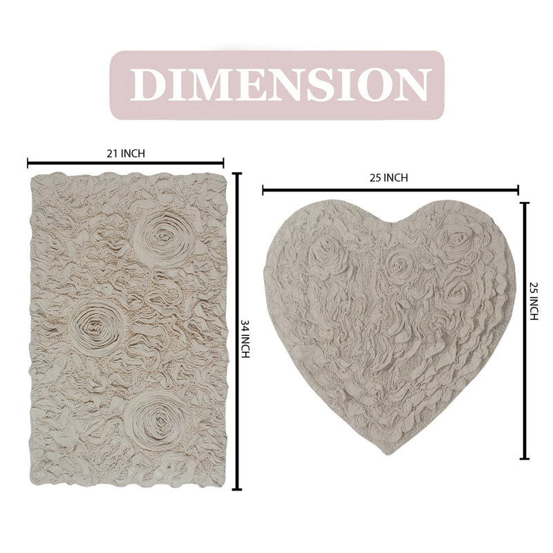 Ensemble de tapis pour salle de bain 2 pièces Freida, Beige
