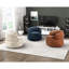 Chaise pivotante rembourrée en chenille bleue de conception moderne de luxe avec coussin en mousse et rotation à 360 degrés