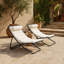 Chaise longue pliante en corde tissée noire 2 pièces avec dossier réglable et coussins d'appui-tête détachables Coastal-938686714