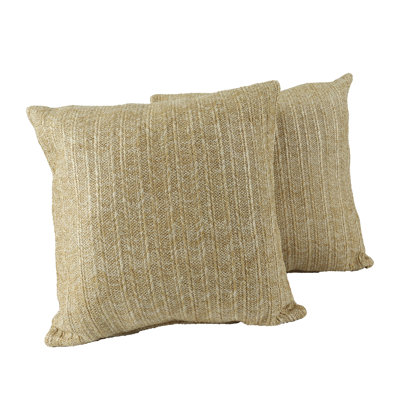 Boho Faux Straw Weave  Indoor & Outdoor Decorative Cushion (Set of 2)