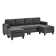 Ranjeeta 101" Wide Modular Sofa with Ottoman