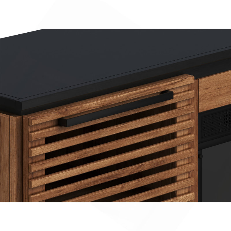 Meuble télé 69 po pour téléviseur de 80 po ou moins, finition bourbon et noire