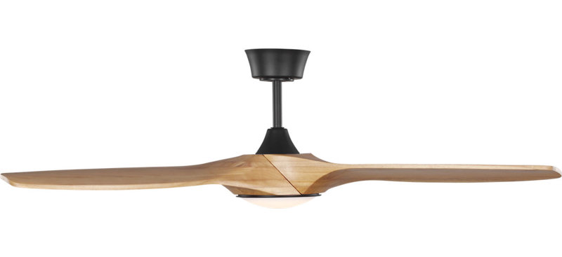 Selen Smart LED Ceiling Fan, Natural Honey, Midnight Black, 52" Wide