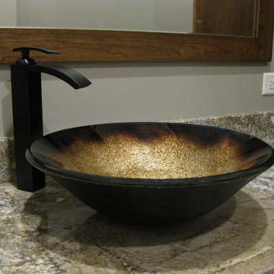 Novatto 17.5'' Glass Circular Bathroom Sink