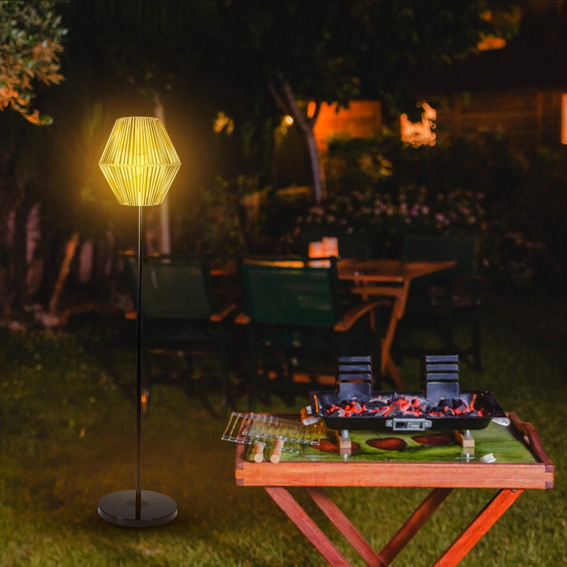 Tall Solar Powered Outdoor Barrel Lantern