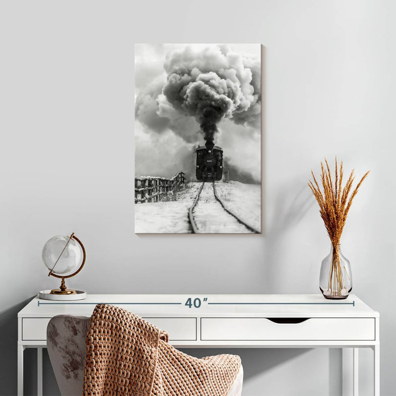 Mehar BW Old Train, 24" H x 16" W