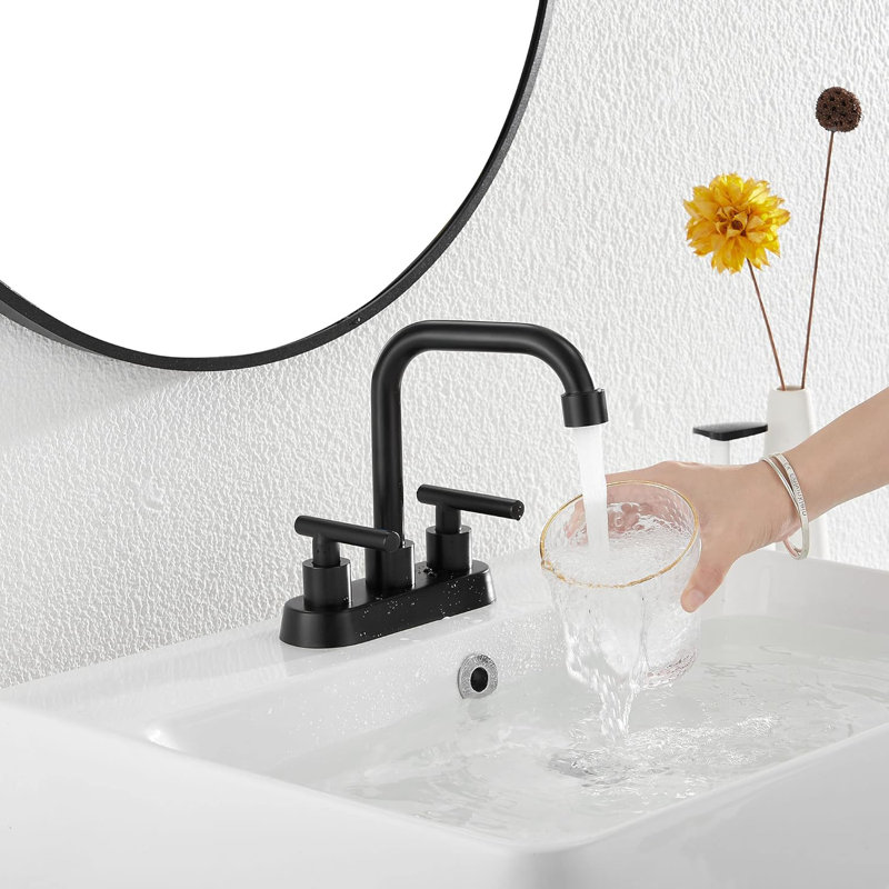 66396- Centerset 4Inch Bathroom Sink Faucet, Matte Black