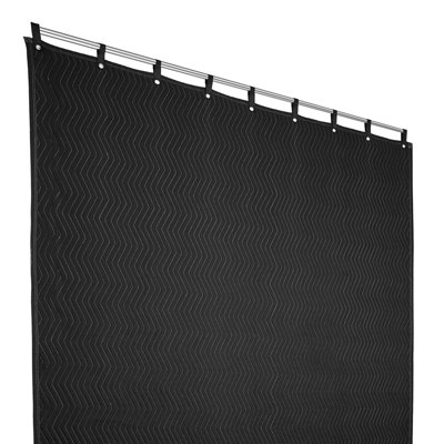 Très grande couverture insonorisante à œillets avec œillets, 96 po x 80 po, couverture insonorisante pour porte, plaque d'insonorisation acoustique pour porte, noir