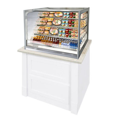 Vitrine de boulangerie sèche en verre avec trois niveaux