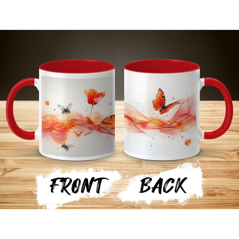 Handmade Ceramic Porcelain Coffee Mug Teacup and Saucer