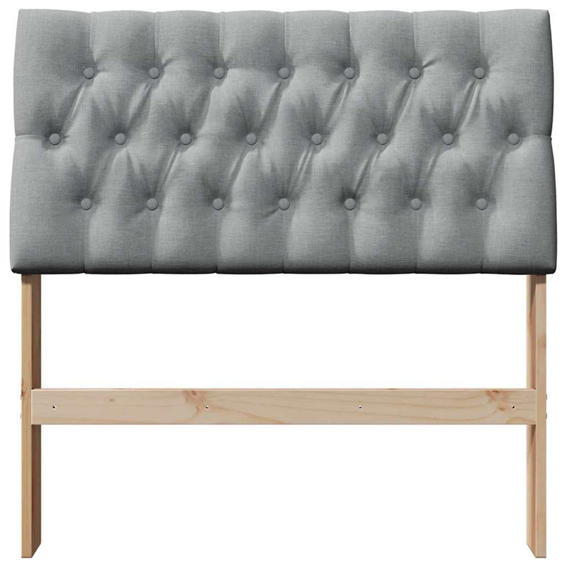 Solid Wood Headboard, Light Grey, Brown, UK Single - DE 90 x 190 cm
