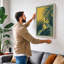 Tropical Palm Fronds Botanical 1 Piece Wrapped Canvas Wall Art-2042916649-2042916651