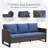 Naresa 3-Piece Outdoor Wicker Sofa Set  3-Seat Rattan Sofa & Ottomans Set-357736548