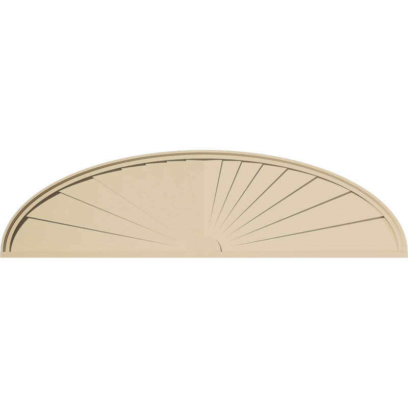 Fronton en uréthane Elliptical Signature, brun clair apprêté, 74 po x 19,5 po x 2 po, Aucune, Rayons de soleil