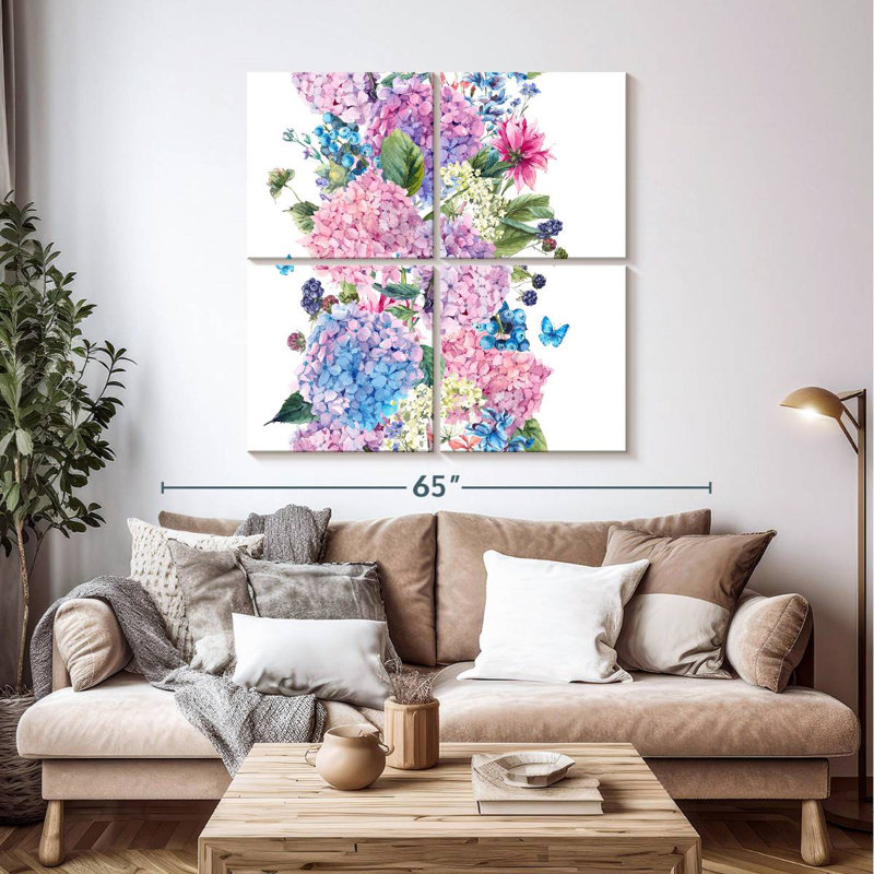 Harnek Butterflies And Hydrangeas