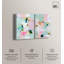 Ensemble d'art abstrait moderne « Mint and Rose Blush » sur toile par Art Remedy, cadre noir, 10 x 15-1689048476-1689048469