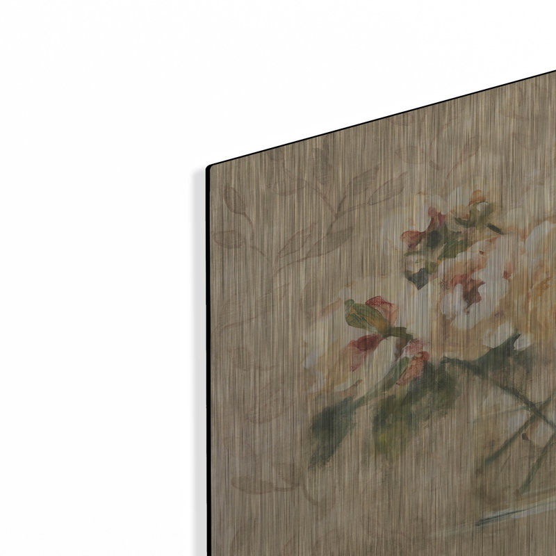 Art mural en métal Winston Porter «Peony In Glass» par Cheri Blum, H 16 po x l 24 po