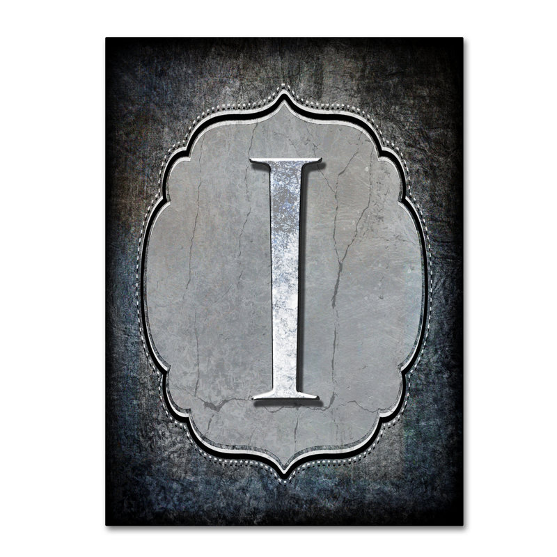 « letter i », art textuel sur toile tendue, H 47 po x l 35 po x P 2 po