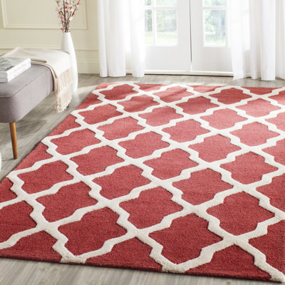 Dasilva Geometric Wool Hand Woven Area Rug
