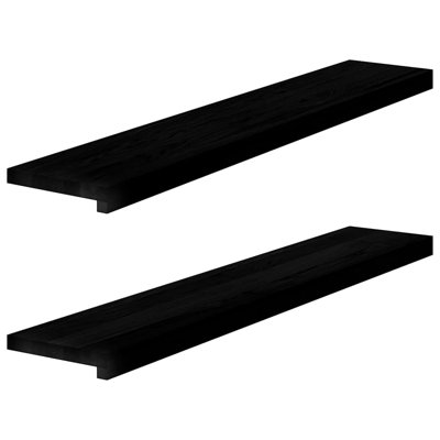 Appuis de fenêtre Vidaxl 2 pièces brun foncé 43,3 x 7,9 x 0,8 po chêne massif