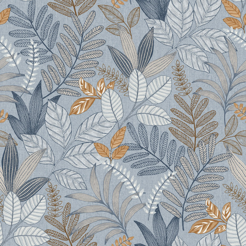 Papier peint bleu Allure Foliage, Bleu