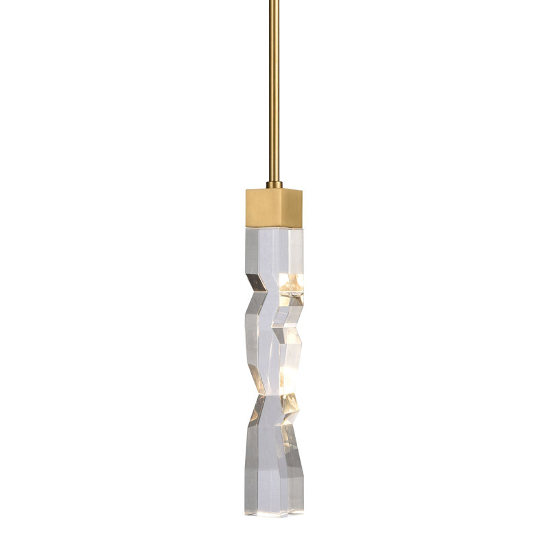 Mamadim Pendant, 63.25" H x 2" W x 2" D, Aged Brass