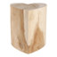 Table d'appoint sculptée en forme de cœur en bois sculpté pour le salon - Table de bout naturelle étroite pour la maison ou le bureau - 18 po, brun clair et brun