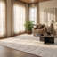 Tapis intérieur moderne, beige crème.-845039285